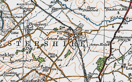 Old map of Aston Magna in 1919