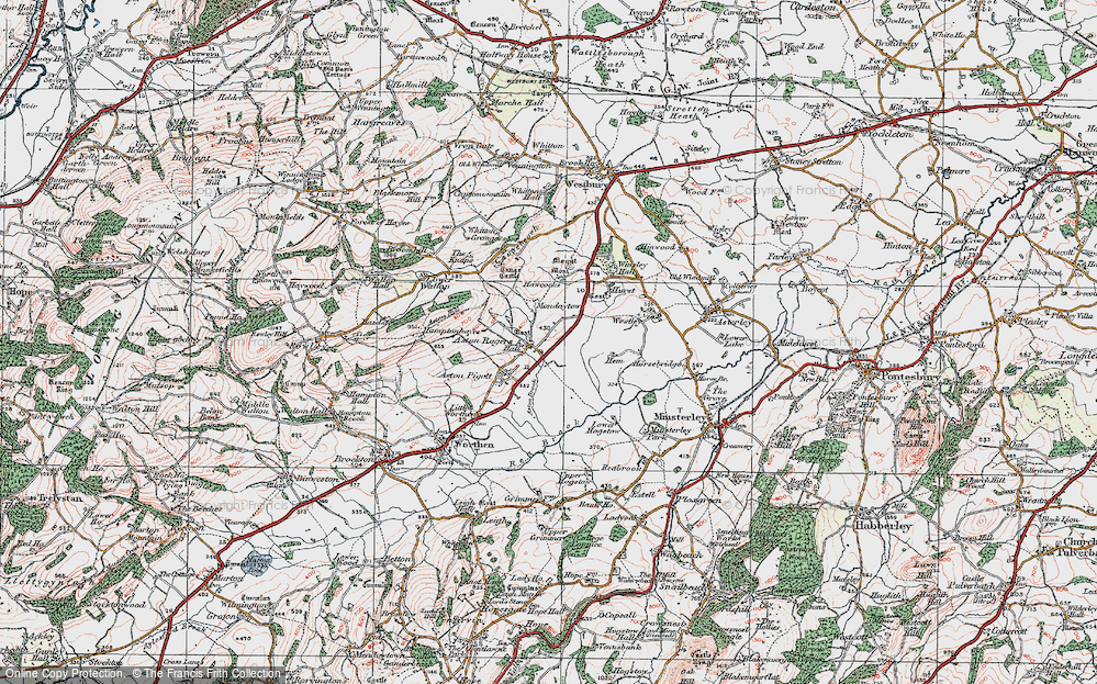 Old Map of Historic Map covering Aston Brook in 1921