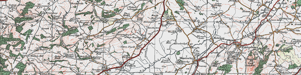 Old map of Aston Brook in 1921