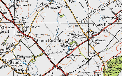 Old map of Aston Rowant in 1919