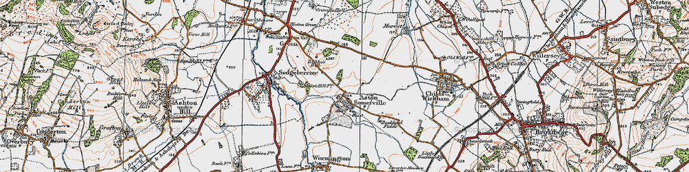Old map of Buckland Fields in 1919