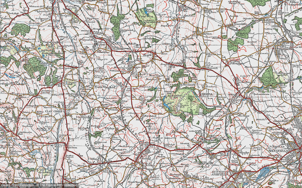 Old Map of Historic Map covering Blingsby Gate in 1923