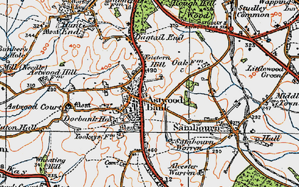 Old map of Astwood Bank in 1919