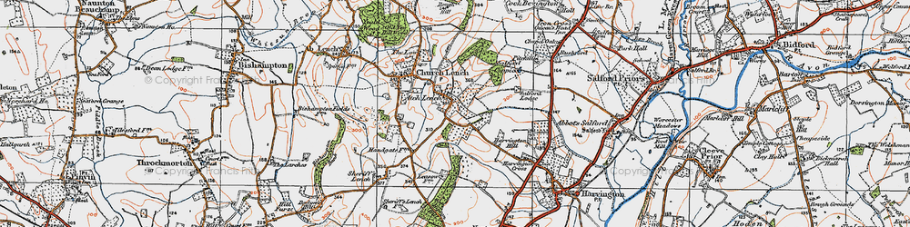 Old map of Atch Lench in 1919