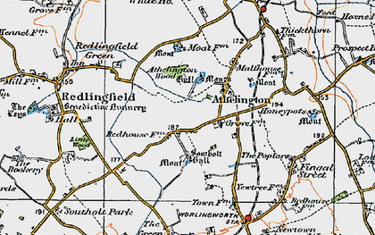 Old map of Athelington in 1921
