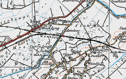 Old map of Athelney in 1919