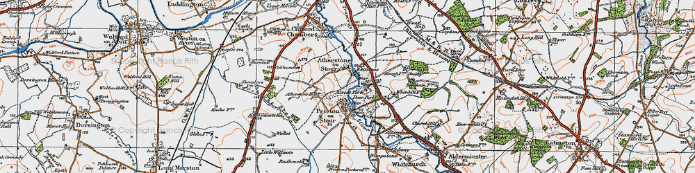 Old map of Atherstone on Stour in 1919
