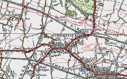 Old map of Atherton in 1924