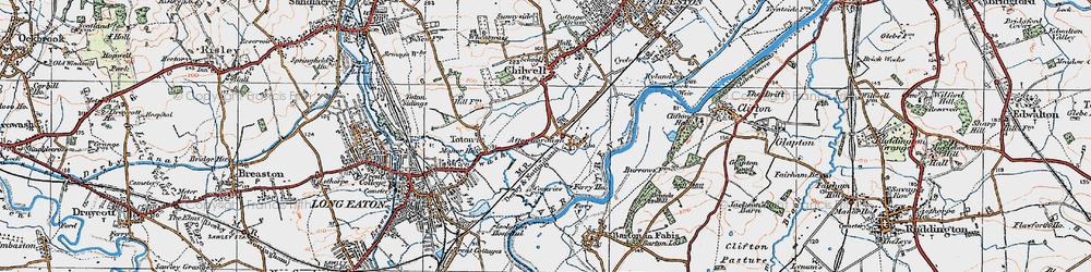 Old map of Attenborough in 1921