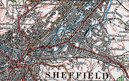 Old map of Attercliffe in 1923