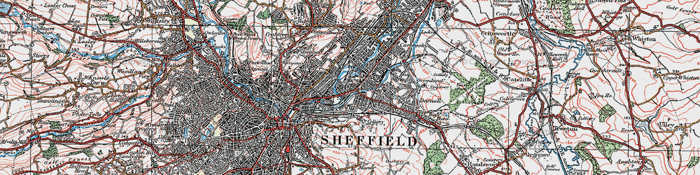 Old map of Attercliffe in 1923