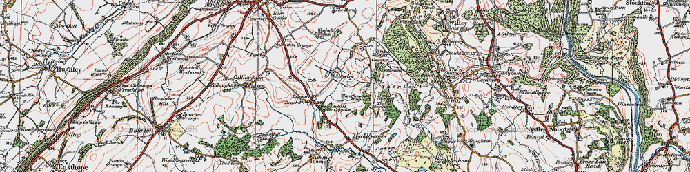 Old map of Atterley in 1921