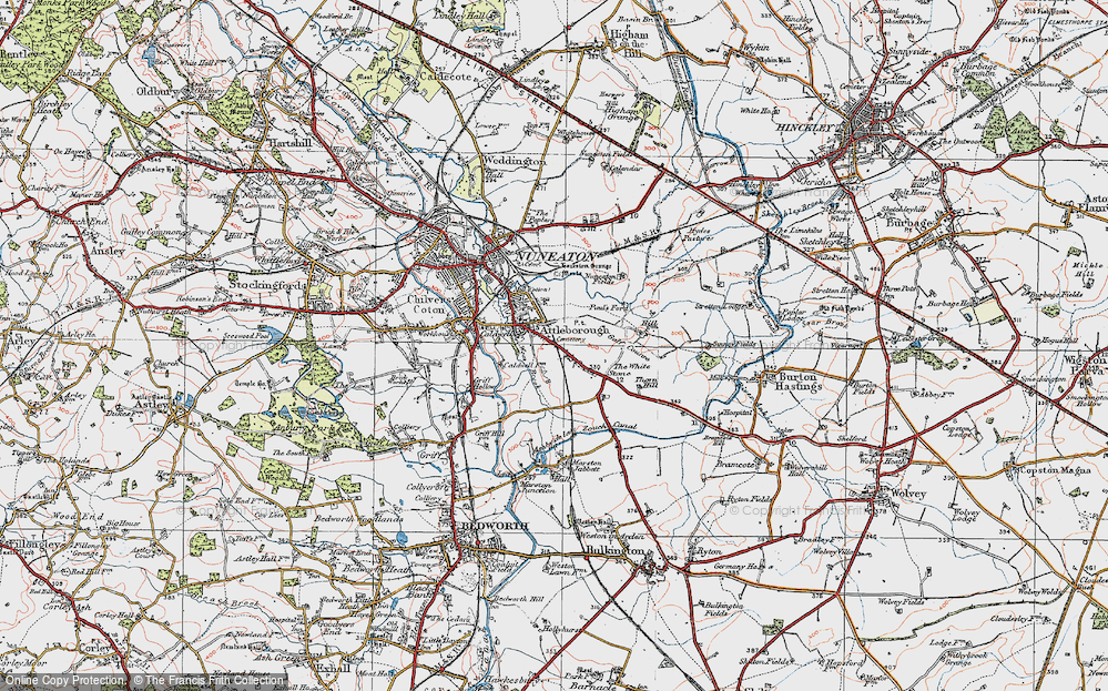 Old Map of Attleborough, 1920 in 1920
