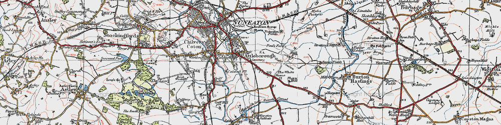 Old map of Attleborough in 1920