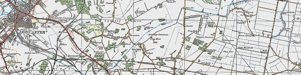 Old map of Auckley Common in 1923