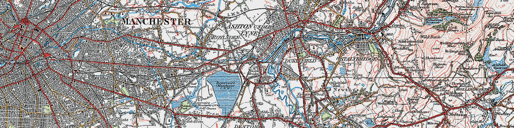 Old map of Audenshaw in 1924