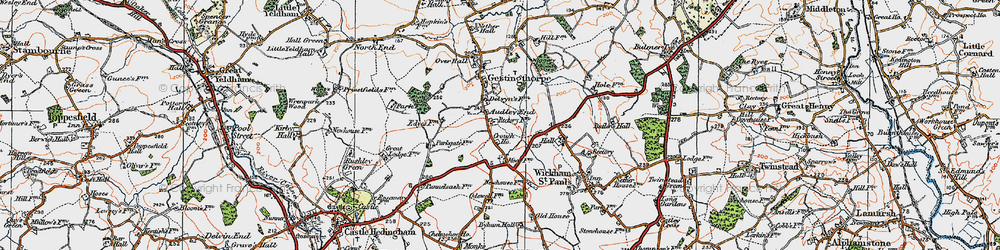 Old map of Audley End in 1921