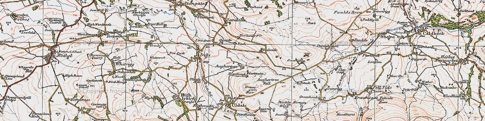 Old map of Aughertree Fell in 1925