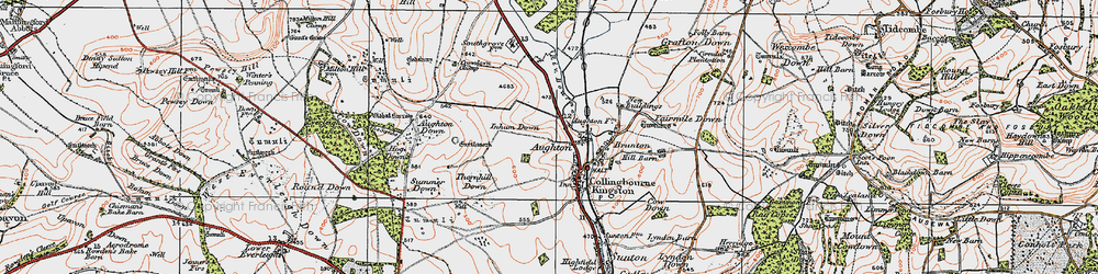 Old map of Aughton Down in 1919