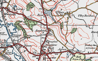 Old map of Aughton in 1923