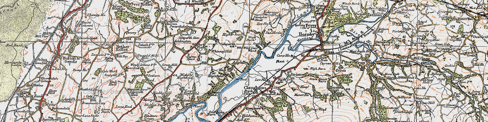 Old map of Aughton in 1924