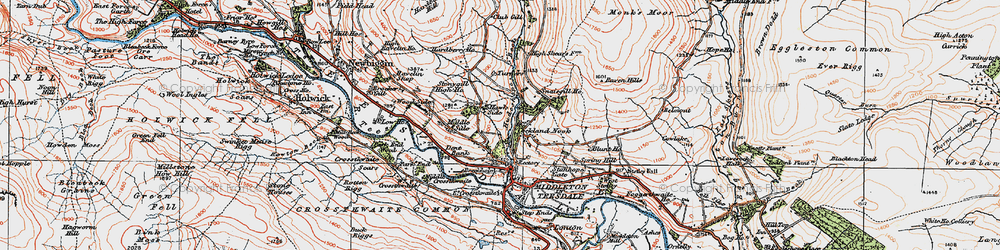 Old map of Aukside in 1925