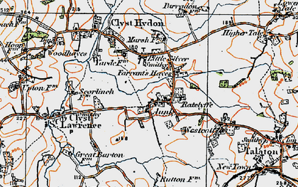 Old map of Aunk in 1919