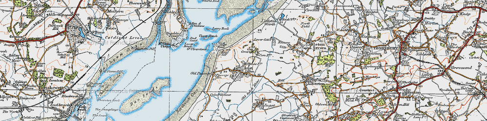 Old map of Old Splott Rhine in 1919
