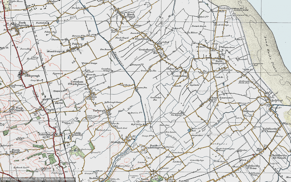 Old Map of Austen Fen, 1923 in 1923