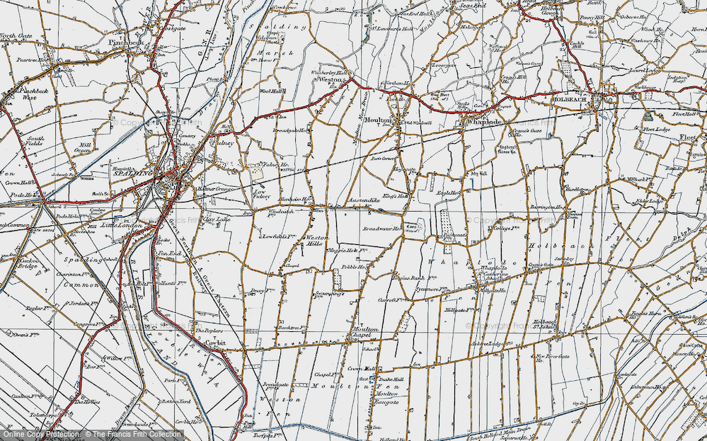 Old Map of Austendike, 1922 in 1922