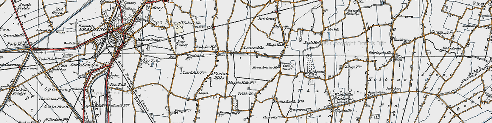 Old map of Austendike in 1922