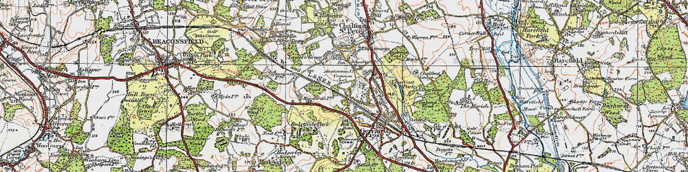 Old map of Austenwood in 1920
