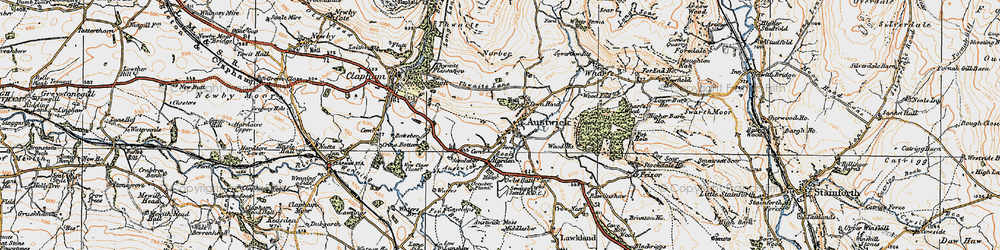 Old map of Austwick Beck in 1924