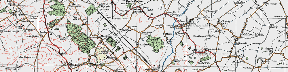 Old map of Authorpe in 1923