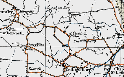 Old map of Authorpe Row in 1923