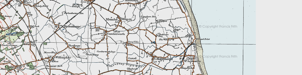 Old map of Authorpe Row in 1923