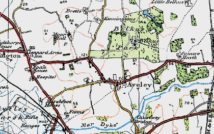 Old map of Aveley in 1920