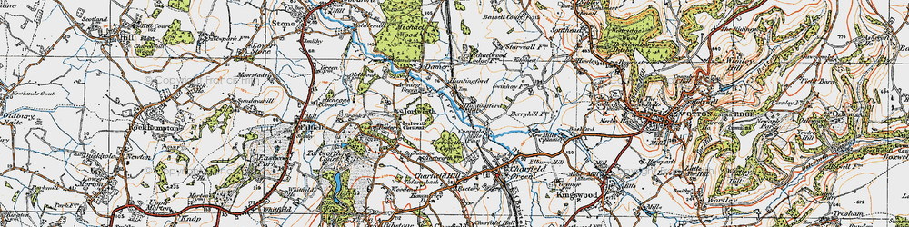 Old map of Avening Green in 1919