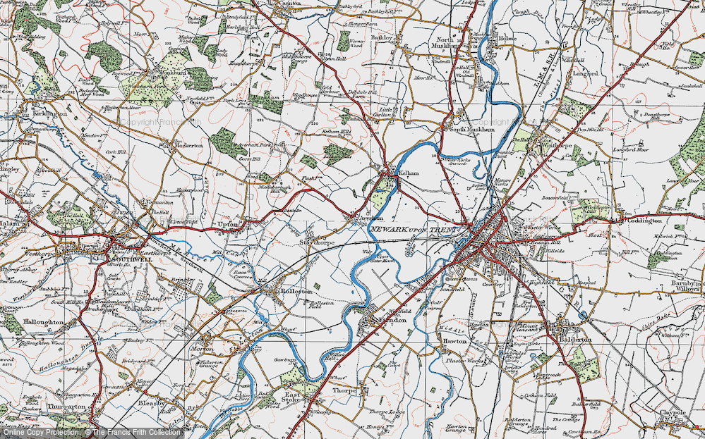 Old Map of Averham, 1923 in 1923