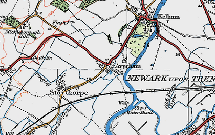 Old map of Averham in 1923
