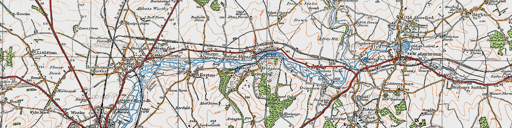Old map of Avington in 1919