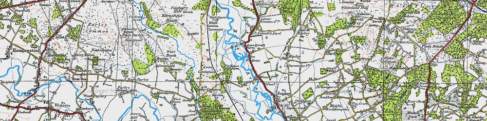 Old map of Avon Common in 1919