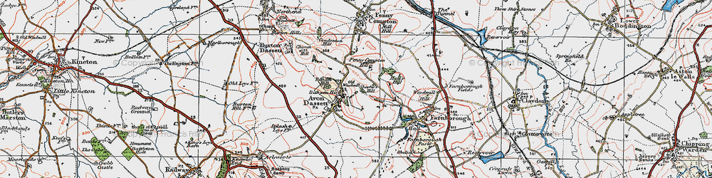 Old map of Avon Dassett in 1919