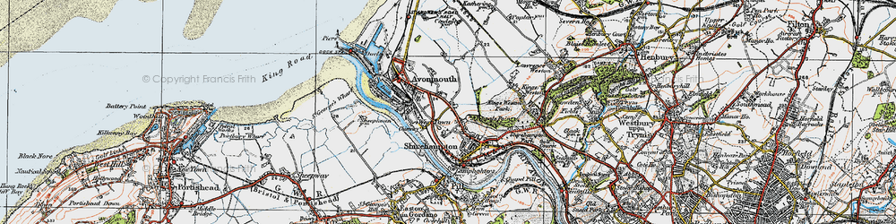 Old map of Avonmouth in 1919
