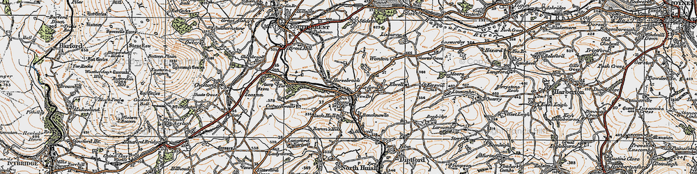 Old map of Barleycombe in 1919