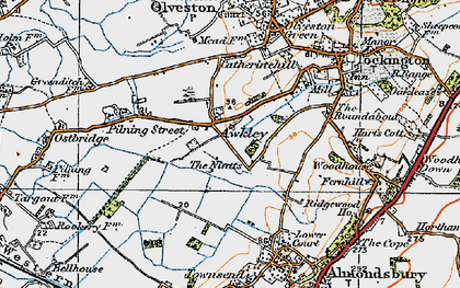 Old map of Awkley in 1919
