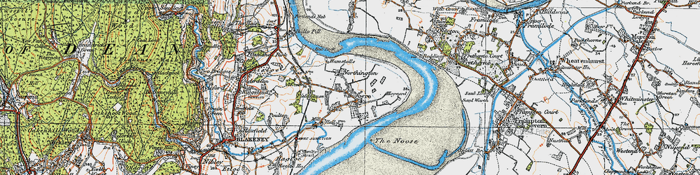 Old map of Awre in 1919