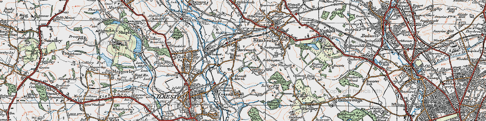 Old map of Awsworth in 1921