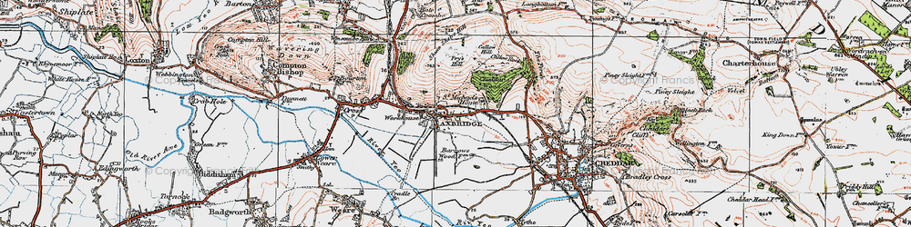 Old map of Axbridge in 1919
