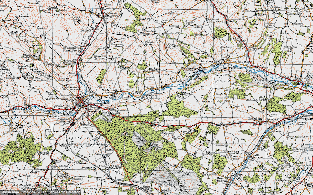 Old Map of Axford, 1919 in 1919